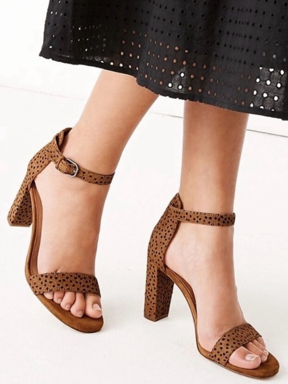 🆕{Madewell}The Brooke Ankle-Strap Sandals in Spot Dot Calf-Hair
